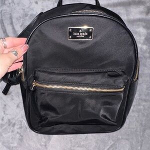 Kate Spade Black Backpack with Gold Zipper